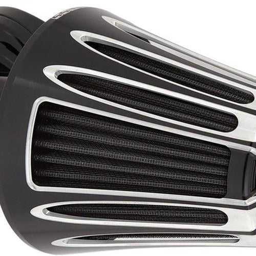 Arlen Ness Monster Sucker 90-Degree Air Cleaner Kit Deep Cut Black Harley M8