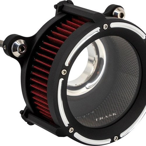 Trask Assault Charge High Flow Round Air Cleaner Reverse Cut Black #TM-1025RC