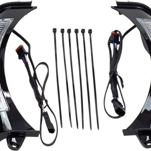 Ciro Fang LED Headlight Bezel with Turn Signals Black 5251 Harley