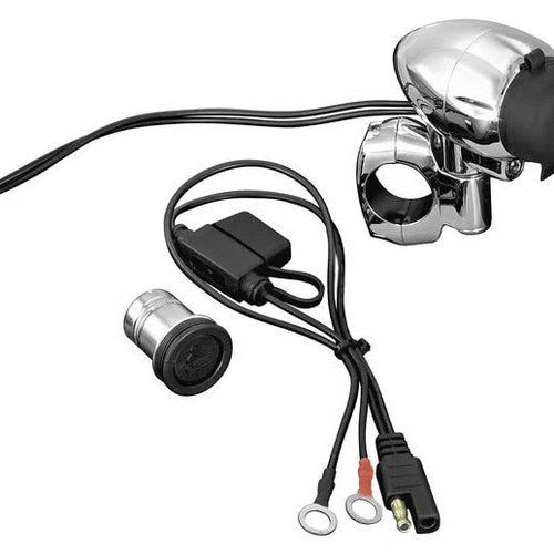 Kuryakyn Handlebar Electrical Power Point 1" Chrome