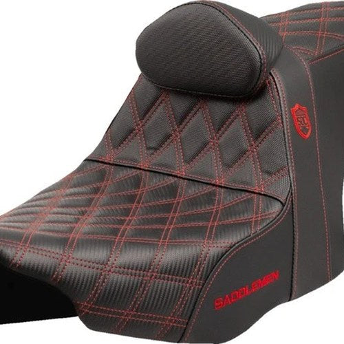 Saddlemen Sdc Performance Gripper Seat With Backrest Red Stitch #SC82307DB4
