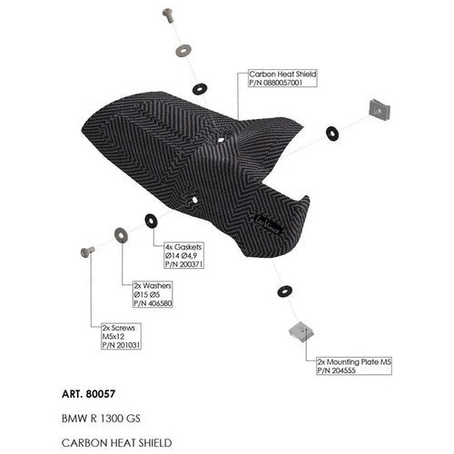 Leo Vince Carbon Fiber Heat Shield 80057 BMW R 1300 GS/R 1300 GS Adventure