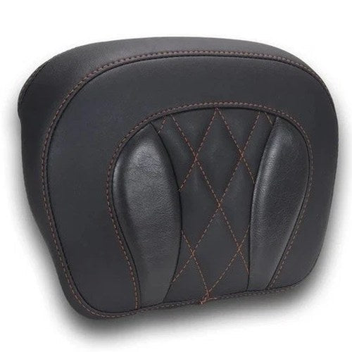 Mustang Deluxe Chopped Tour-Pak Backrest Pad Diamond Orange Stitch #88440MO