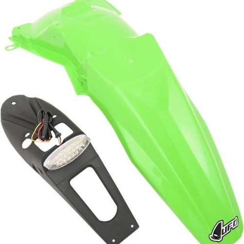 UFO Enduro Fender/w Light Rear 05-12 KX Green for Kawasaki KLX450R 2007-2009