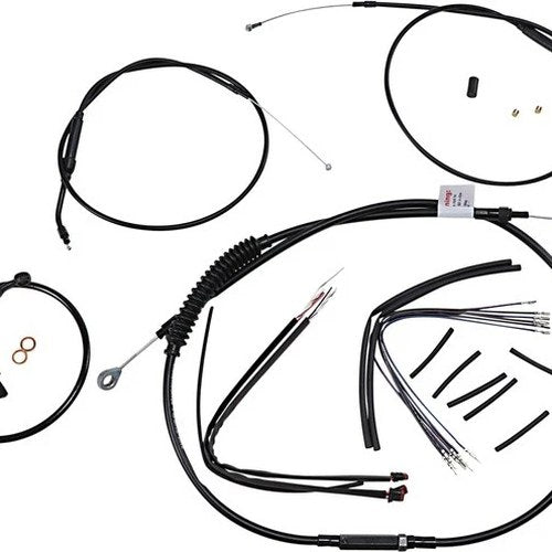 Burly Handlebar Cable/Line Kit for 12" Jail Bar w/ABS Dual Disc Black #B30-1268