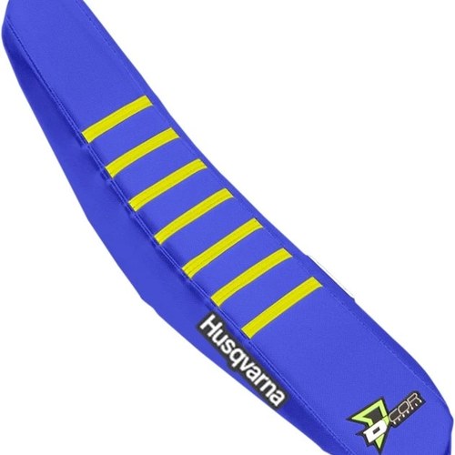 Dcor Ribbed Seat Cover Royal Blue/Royal Blue/Yellow Husqvarna TC 250/FC 250/FC