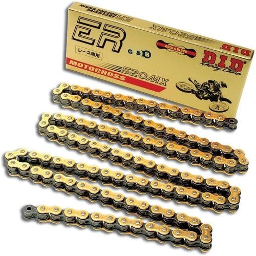 D.I.D 520 MX Series Non-Sealed Motocross Chain 114 Links Gold with Clip Master