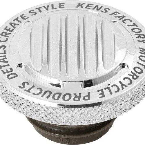 Ken's Factory Next Level Finned Ratchet Right Hand/Vented Gas Cap Chrome
