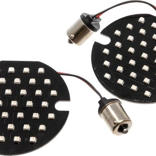 Letric Lighting Flat Style 1156 LED Turn Signal Inserts 3.5" Rear Red