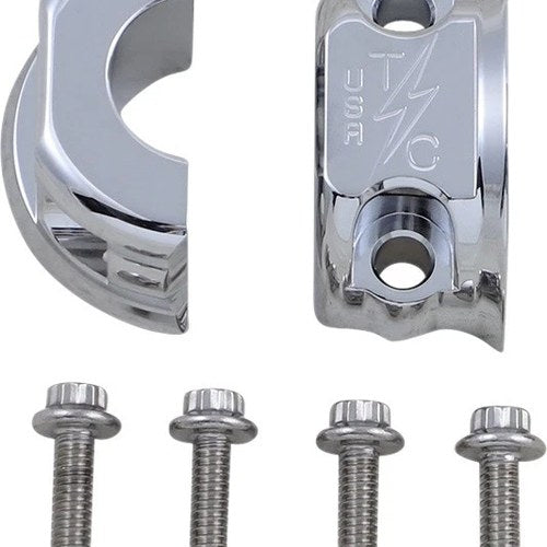 Thrashin OG Clutch & Brake Perch Clamp Set Chrome for Harleys