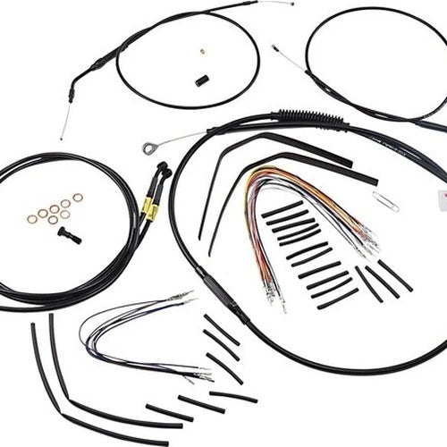 Burly Handlebar Cable/Line Kit for 12" Hangers Black #B30-1197 Harley Davidson
