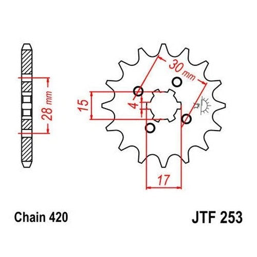 JT Front Sprocket 420 14T #JTF253.14 fits Honda C70 Passport 1980-1982