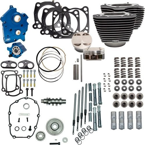 S&S 124" Oil Cooled Power Pack Gear Drive Cam Black/Chrome #310-1053C