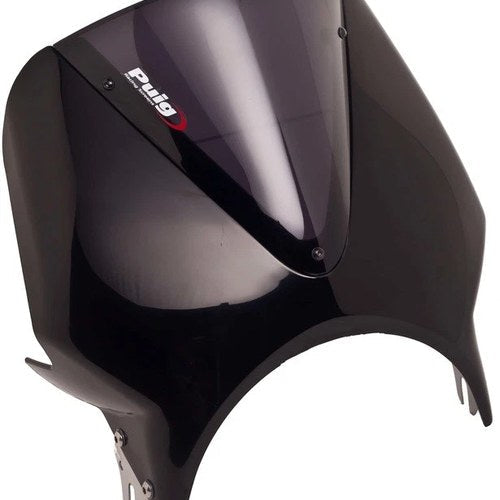 Puig Universal Vision Semi-Fairing Windscreen with 8" Cutout Dark Smoke