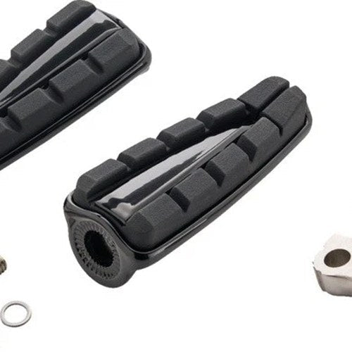 Ciro Chicane Footpegs with Adapters Black for Harley Davidson #61625