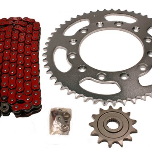 Honda CR125R, 1987-1996, Red O-Ring Chain and 13/51 Sprocket Set - CR125, CR 125