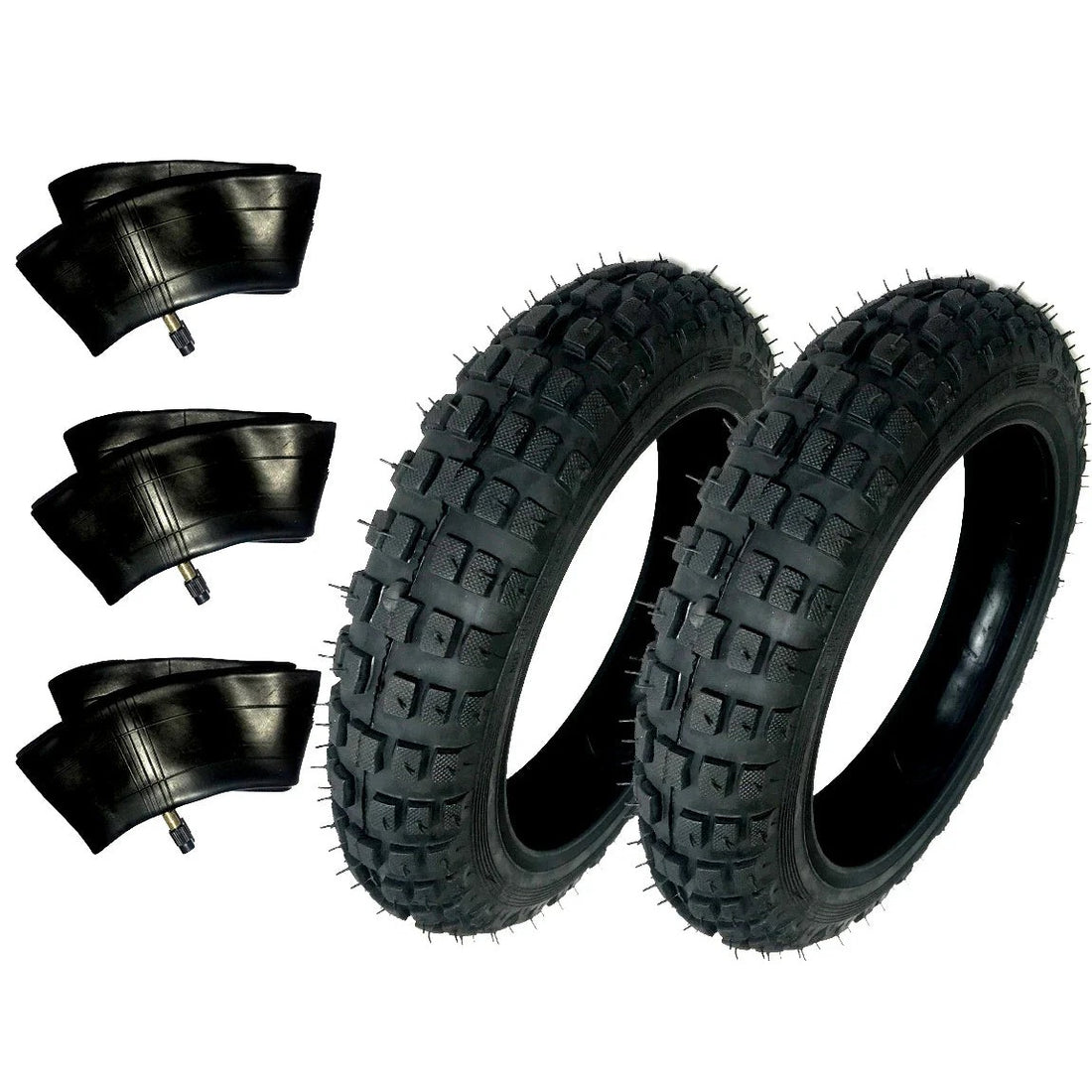 2) HD Tires And 3) Tubes Straight Stem Size 2.50-10 2.50X10 For Yamaha PW50 50CC