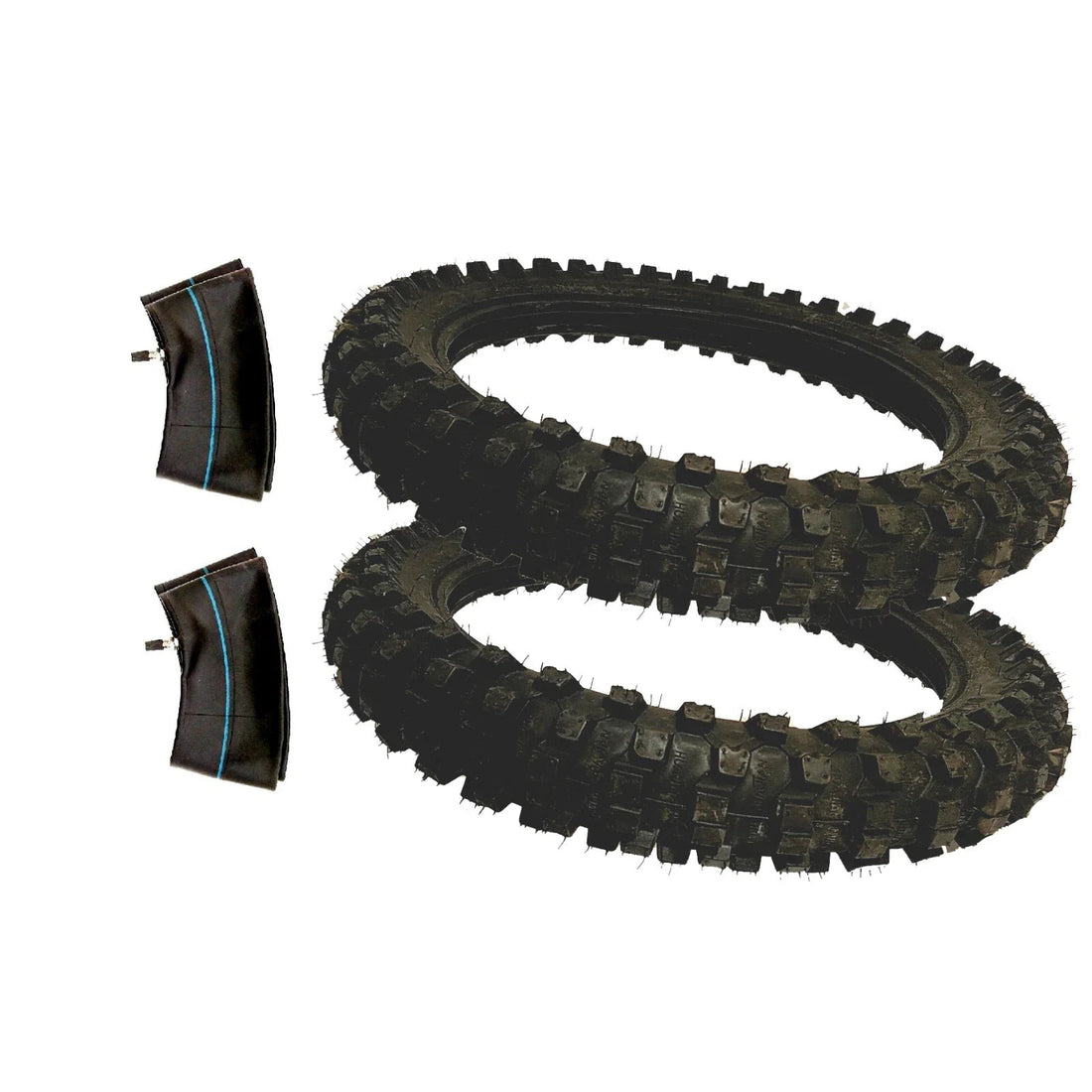 2 Pack 80/100-12 Dirt Bike Tires Tubes For Honda Yamaha KTM Kawasaki Suzuki