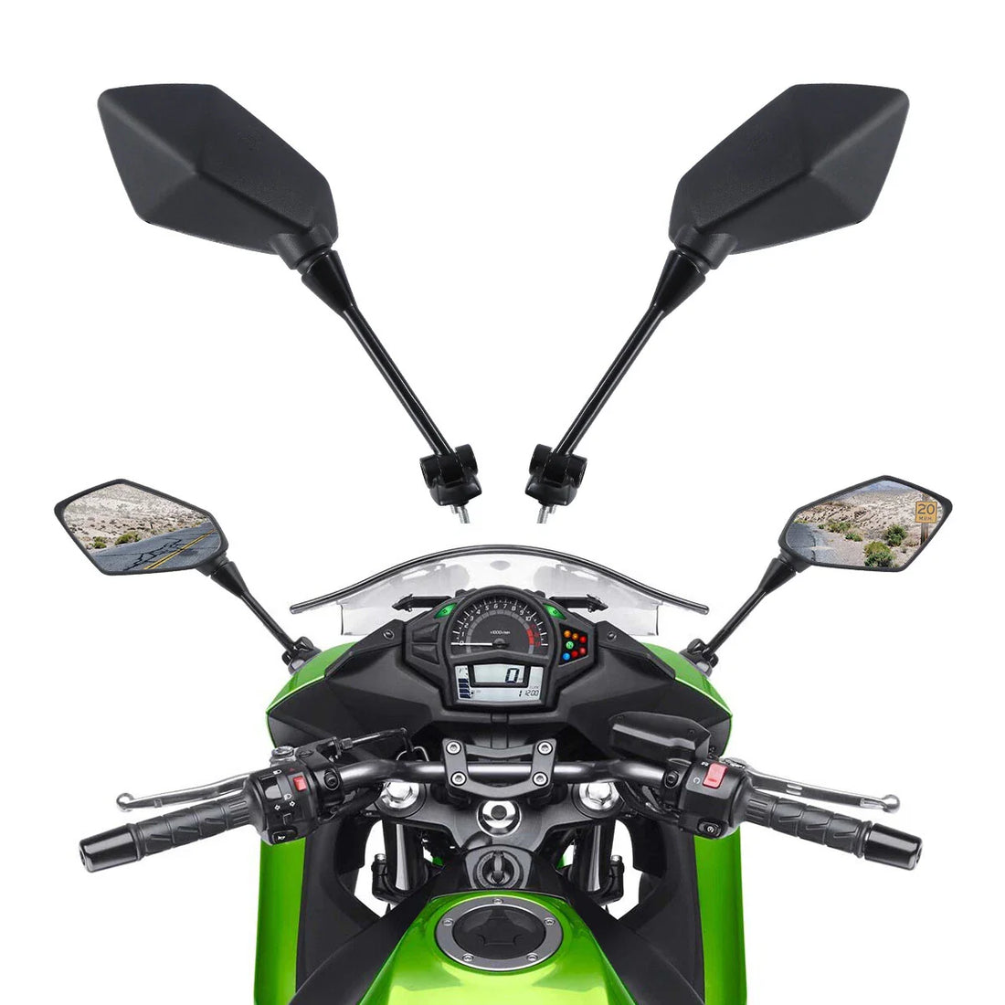 Motorcycle Black Side Rear View Mirrors For Kawasaki Ninja 650R 2009-2016 2015