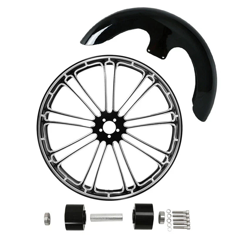 23" Front Wheel Rim Dual Disc Hub Fender Fit For Harley Touring ABS models 97-21