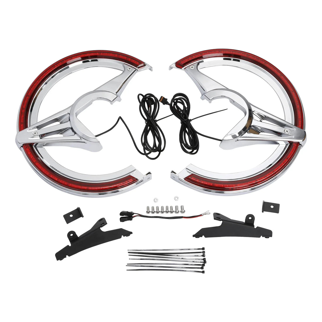 Brake Rotor Covers w/ LED Ring Of Fire Fit For Honda Goldwing GL1800 1800 18-25