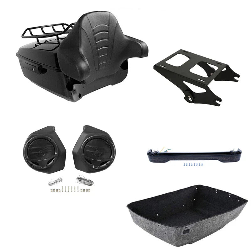 King Trunk Mount LED Light Speakers Fit For Harley Touring Road Glide 2014-2026