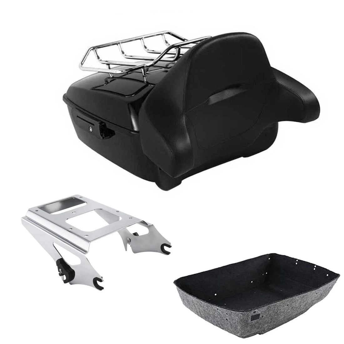 King Tour Trunk Luggage Backrest Mounting Rack Fit For Harley Touring 2009-2013