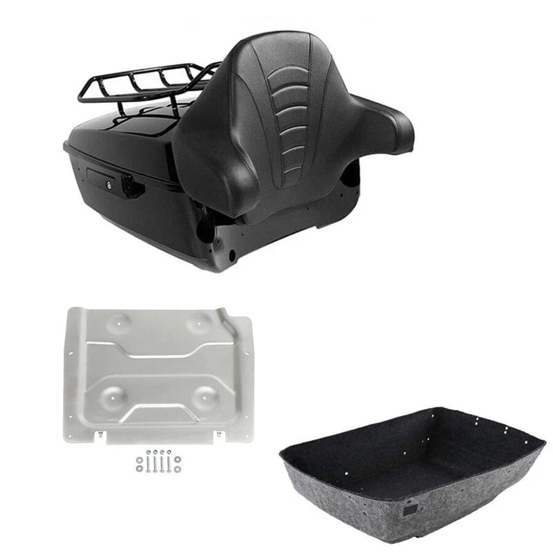 King Trunk Rack Backrest Pad Base Plate Fit For Harley Road Glide 14-2026 Black
