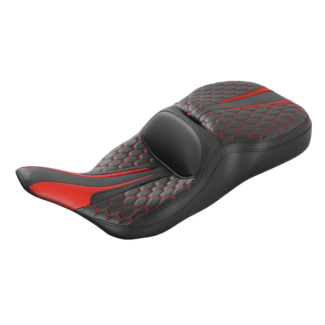 Black Red Rider & Passenger Seat Two-Up Fit For Harley Electra Glide 1997-2007