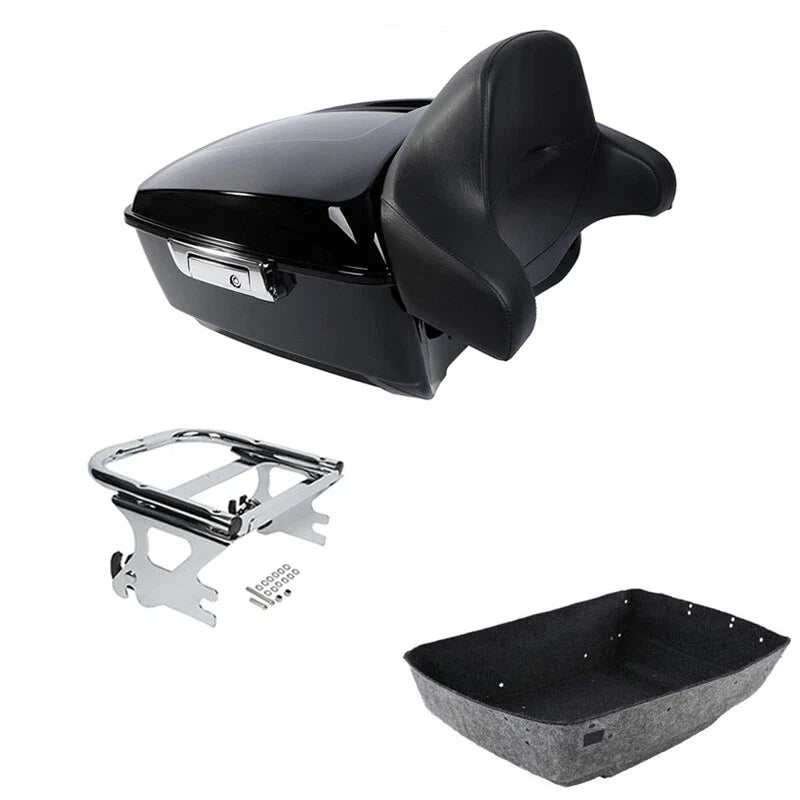 King Trunk Mount Rack Backrest Fit For Harley Touring Road King 1997-2008