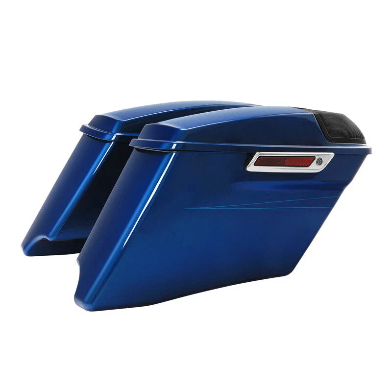 4" Stretched Saddlebag Fit For Harley Street Road Glide 14-24 Superior Blue