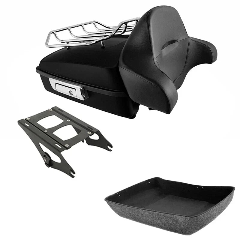 Matte Black Chopped Trunk Backrest Mount Rack Fit For Harley Road Glide 14-2026