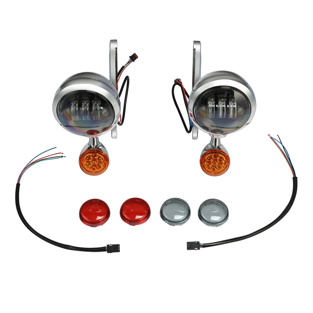 4.5" LED Fog Light Bracket Turn Signals Fit For Harley Street Glide Flhx 1994-24