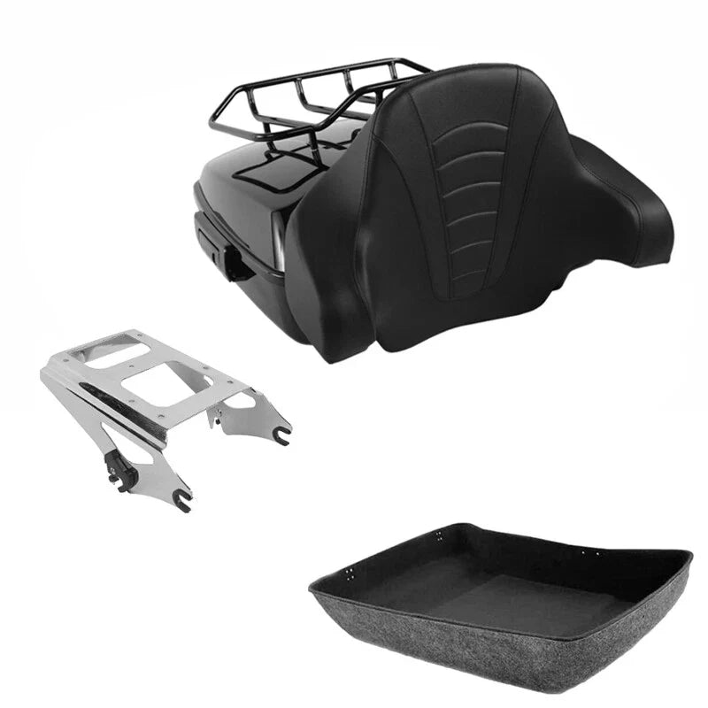 Chopped Trunk Backrest Mount Rack Fit For Harley Touring 09-13 US