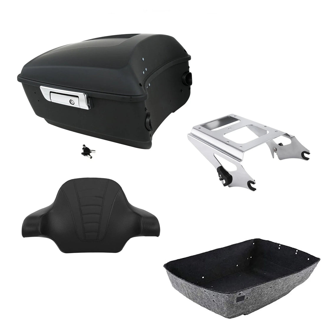 Matte Black King Trunk Backrest Mount Rack Fit For Harley Electra Glide 09-13 US