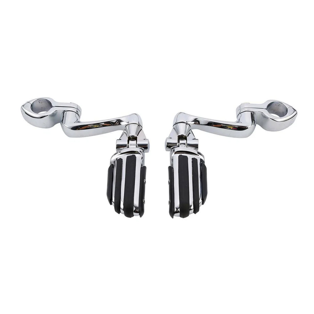 1 1/4" Highway Engine Guards Foot Peg 360 Adjustable Mount Clamps Fit For Harley