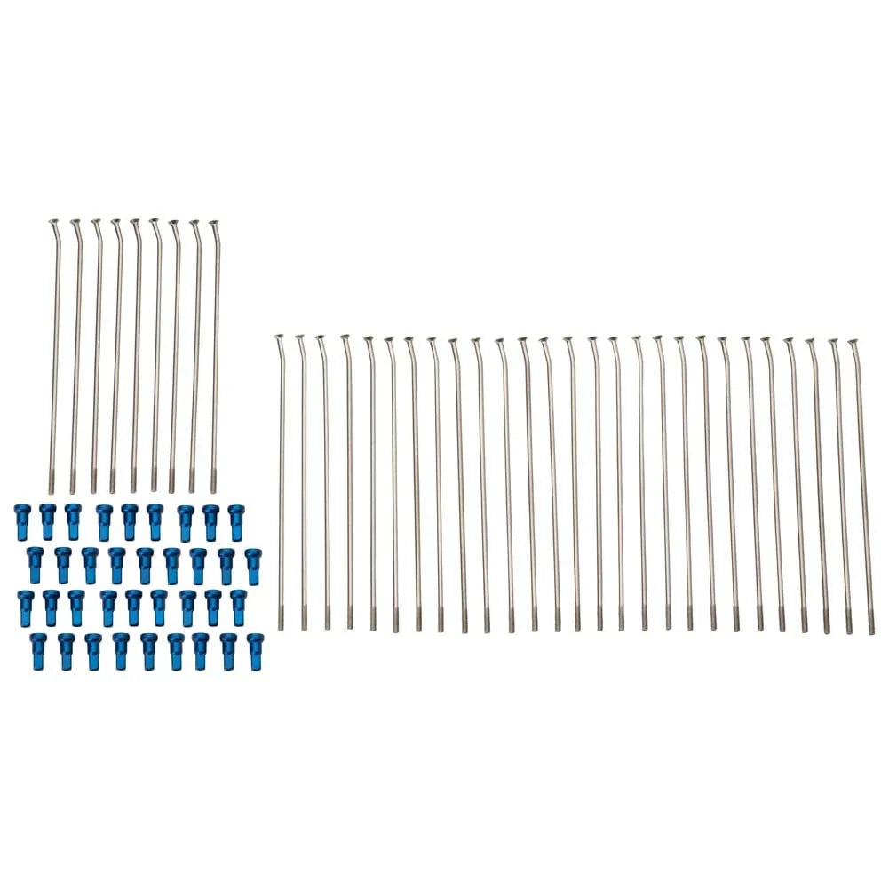 Tusk Motorcycle Spoke Kit - Rear 18" Silver Spoke/Blue Nipple For Sherco 450 Sef