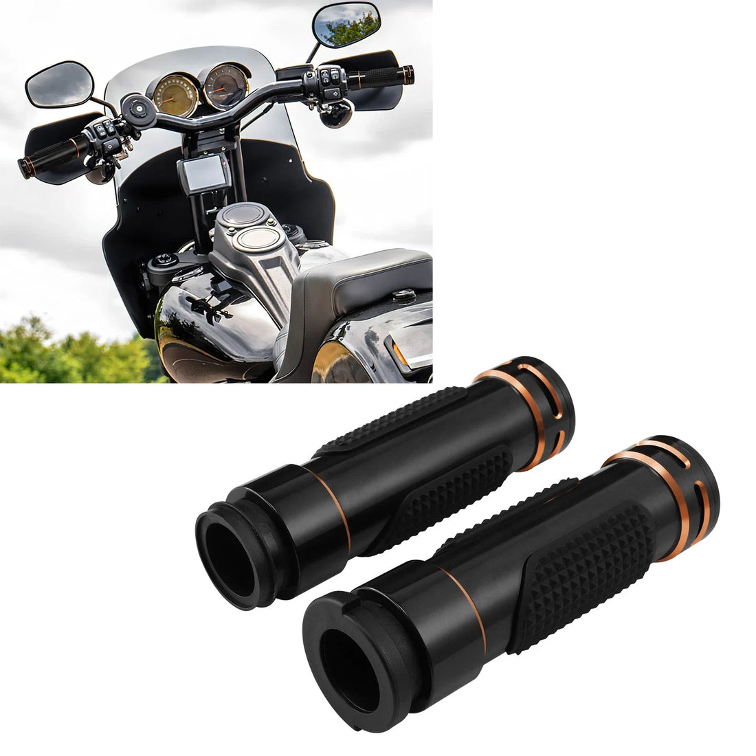 1" Electronic Handlebar Hand Grips Fit For Harley Touring Road Glide King 08-24