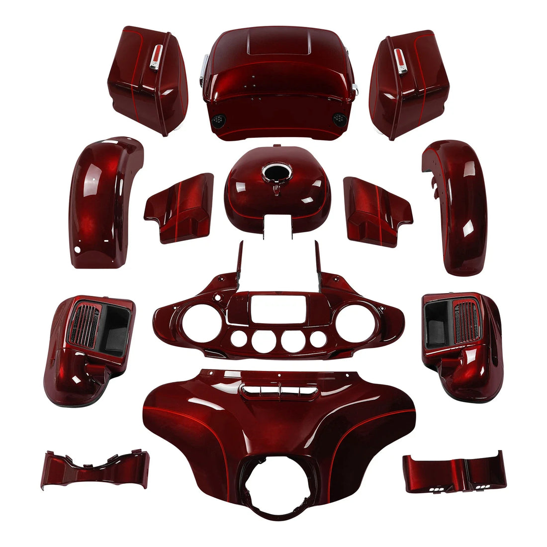 Fairing Bodywork Kit Fit For Harley Electra Glide 2014-24 Mysterious Red Sunglo