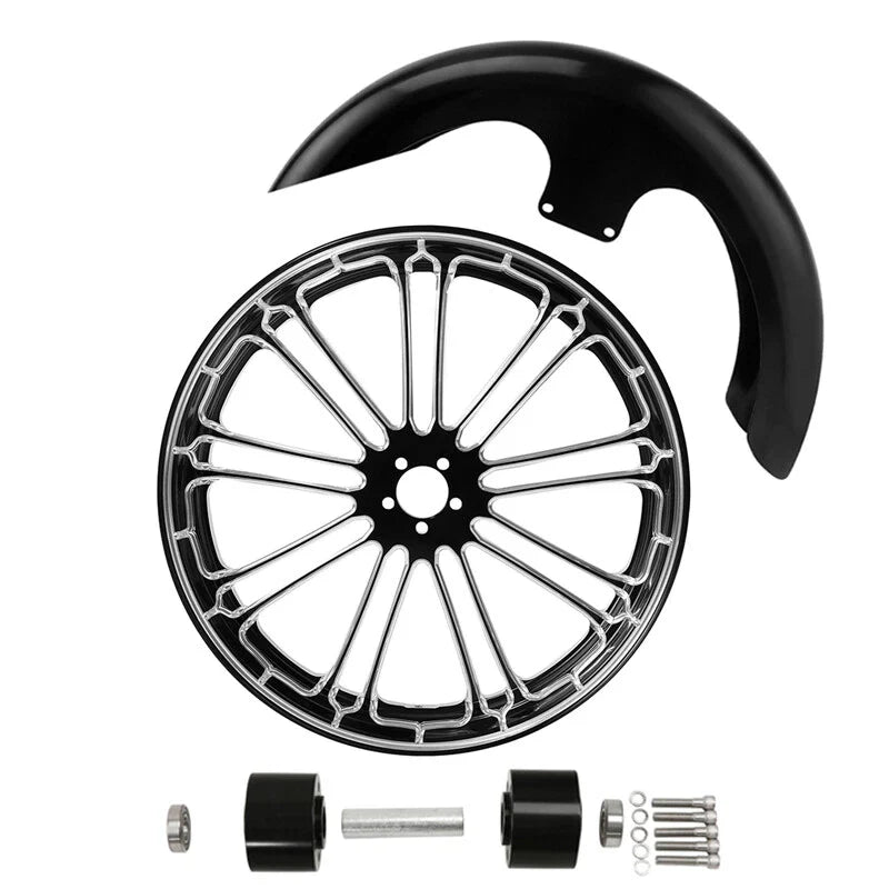 21" Front Wheel Rim Dual Disc Hub Fender Fit For Harley Road Glide ABS 1997-2021
