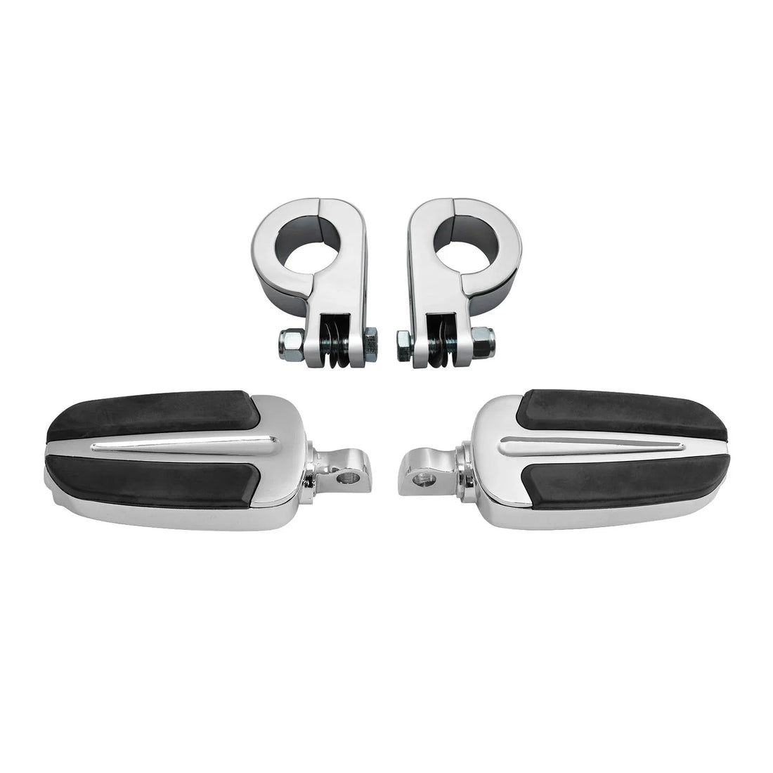 Motorcycle 1-1/4" Highway Foot Pegs + Clamps Fit For Harley Touring