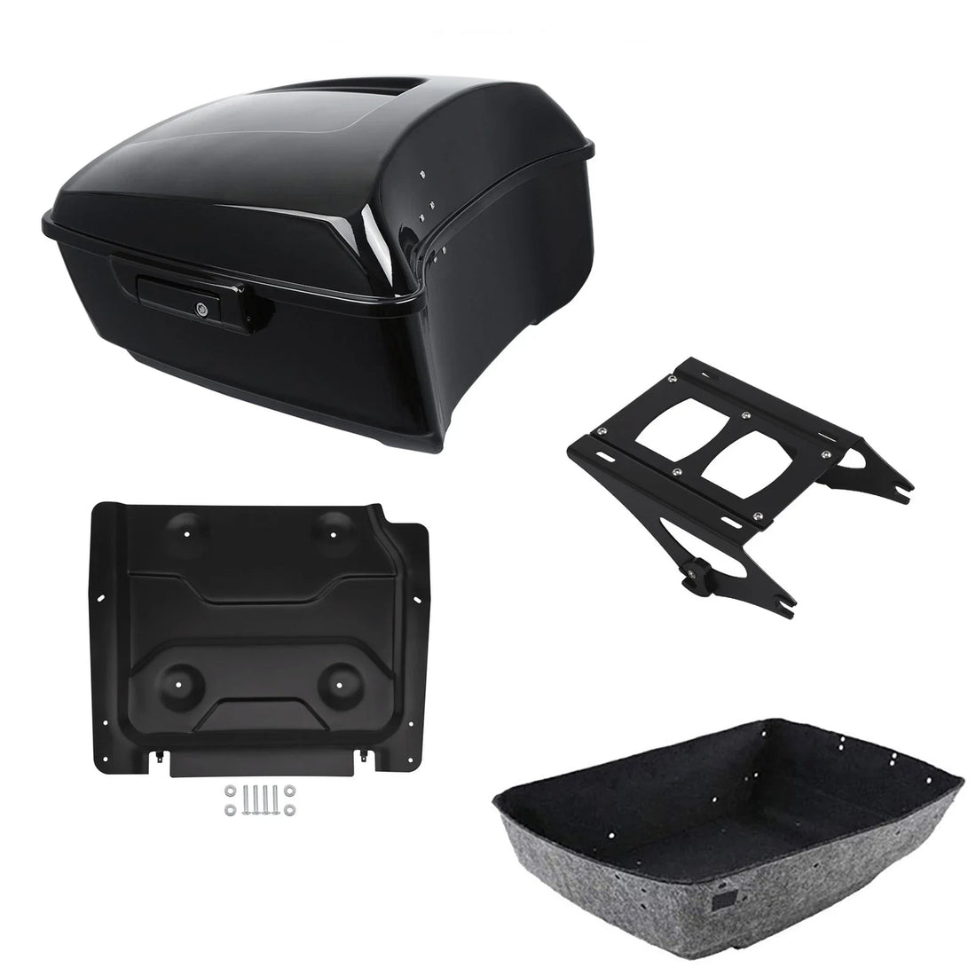 Black King Trunk Luggage Mount Rack Base Plate Fit For Harley Touring 2014-2026