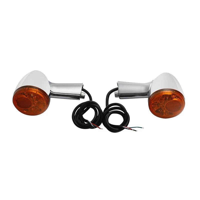 Chrome Rear Turn Signals LED Indicator Light For Harley Sportster 883 1200 92-22