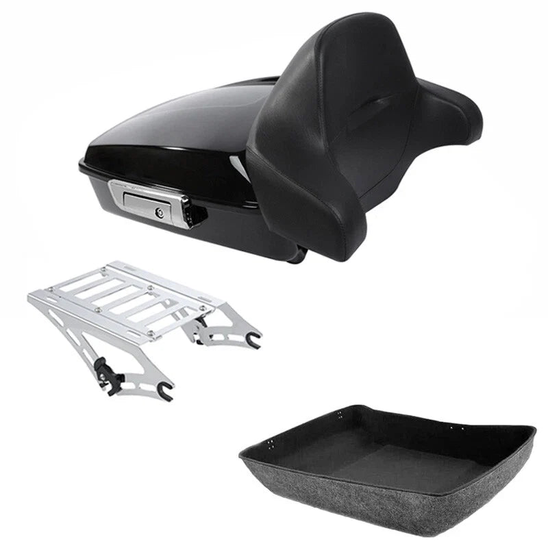 Chopped Trunk Backrest Chrome Mount Fit For Harley Touring Street Glide 2014-26