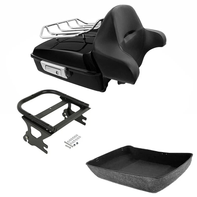 Chopped Trunk Pad Rack Mount Fit For Harley Touring Electra Glide 97-2008