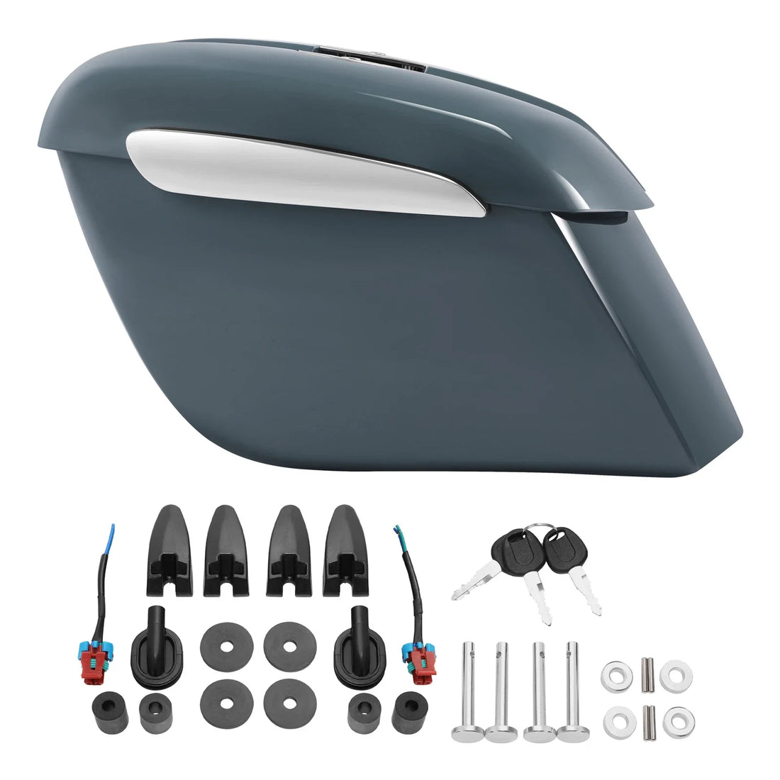 Saddlebags Fit For Indian Chieftain Limited 19-25 Stealth Gray Azure w/ Graphics