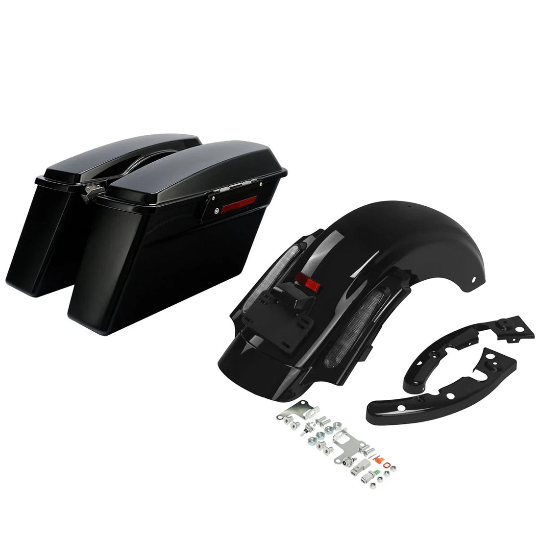 Hard Saddlebags & Rear Fender System Fits For Harley Touring Road King 2009-2013