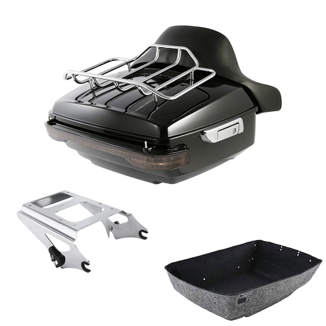 King Trunk Luggage Backrest Light Rack Mount Fit For Harley Electra Glide 09-13