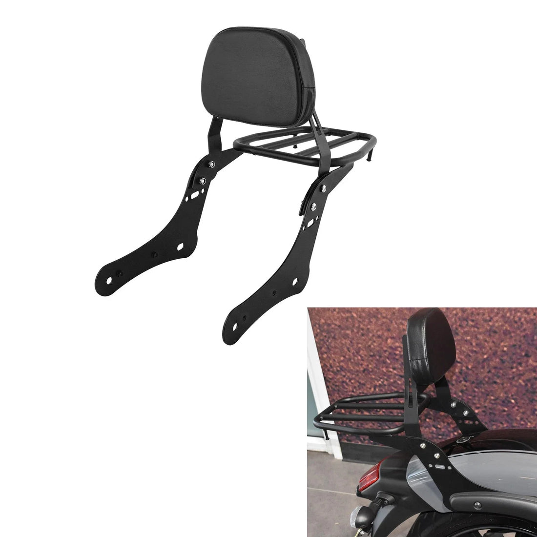 Fit For Kawasaki Vulcan S 650 15-23 Sissy Bar Back Rest with Luggage Rack