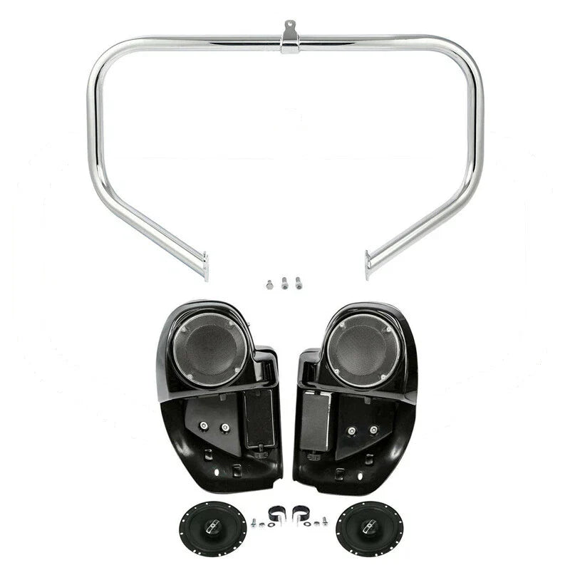 Lower Vented Fairing 6.5" Speaker Engine Guard Bar Fit For Harley Touring 14-23
